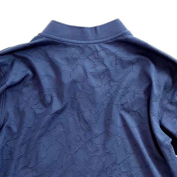 Lady Hagen Tranquil Texture Bomber Jacket Full Zip Navy Blue White S NWT - Picture 4 of 7